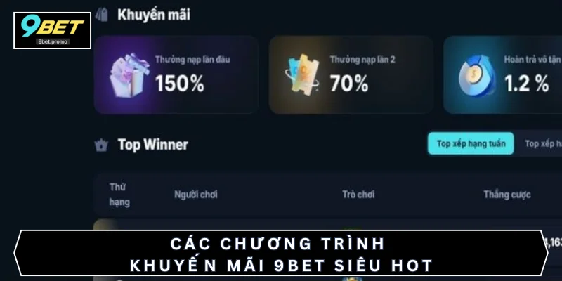 Các chương trình khuyến mãi 9BET siêu HOT